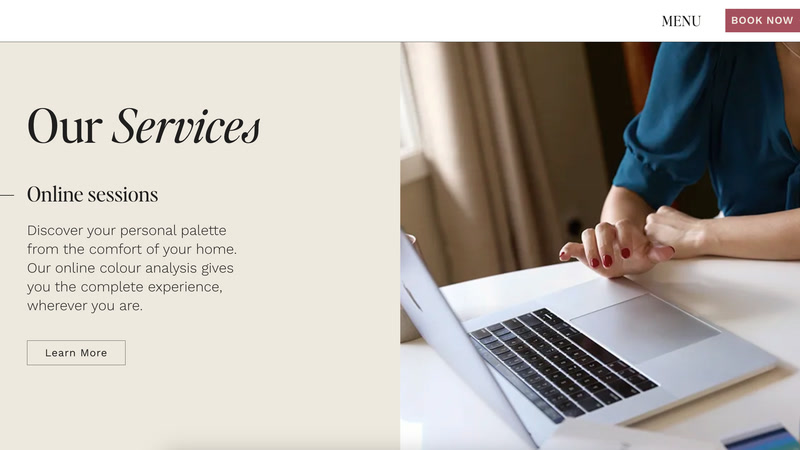Screenshot of the Colour Analysis Studio website