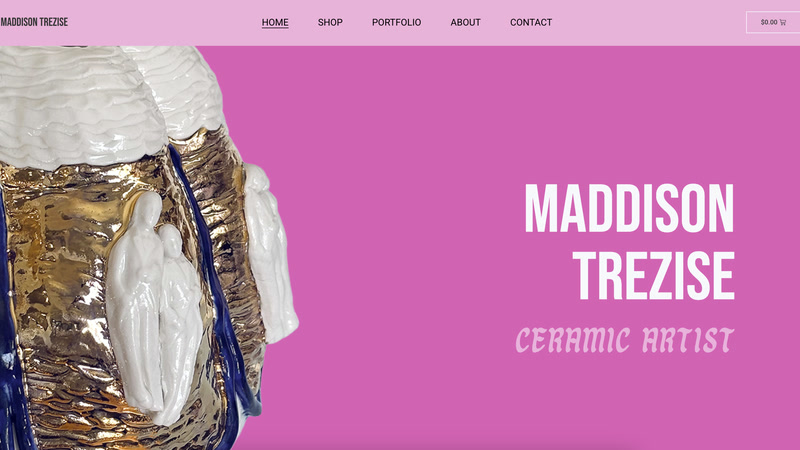 Screenshot of the Maddison Trezise website